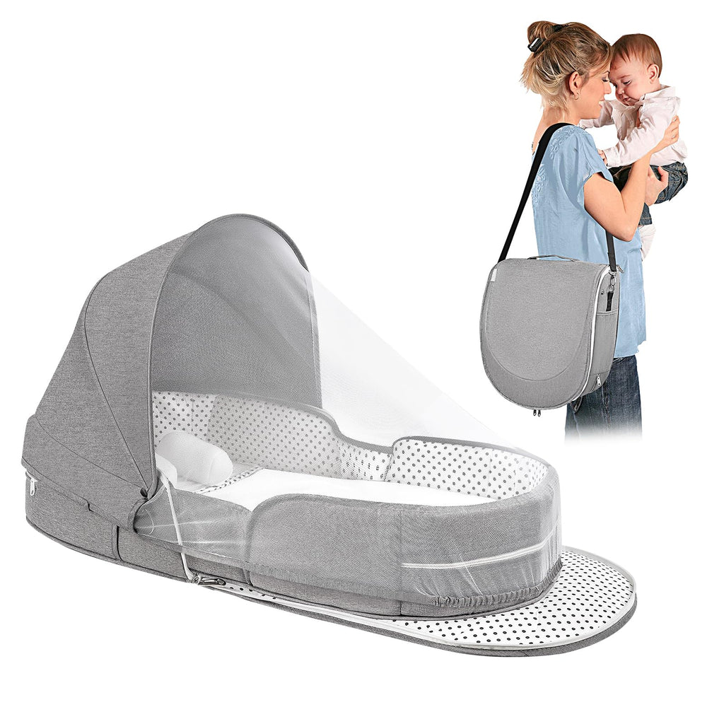 Portable Travel Bassinet with Mosquito Net & Canopy
