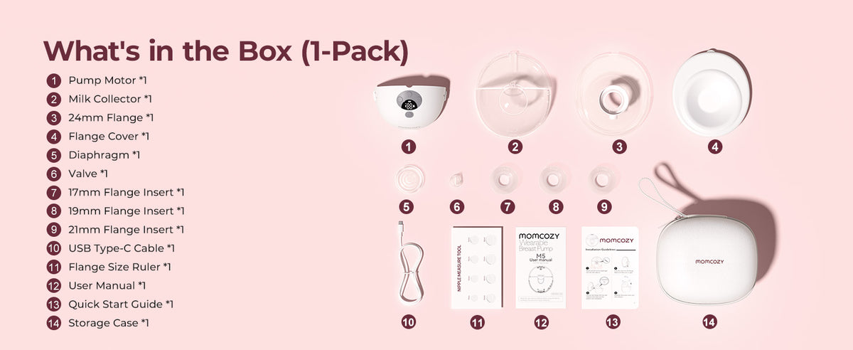 Momcozy M5™ Hands-Free App-Controlled Wearable Breast Pump (2-Pack)