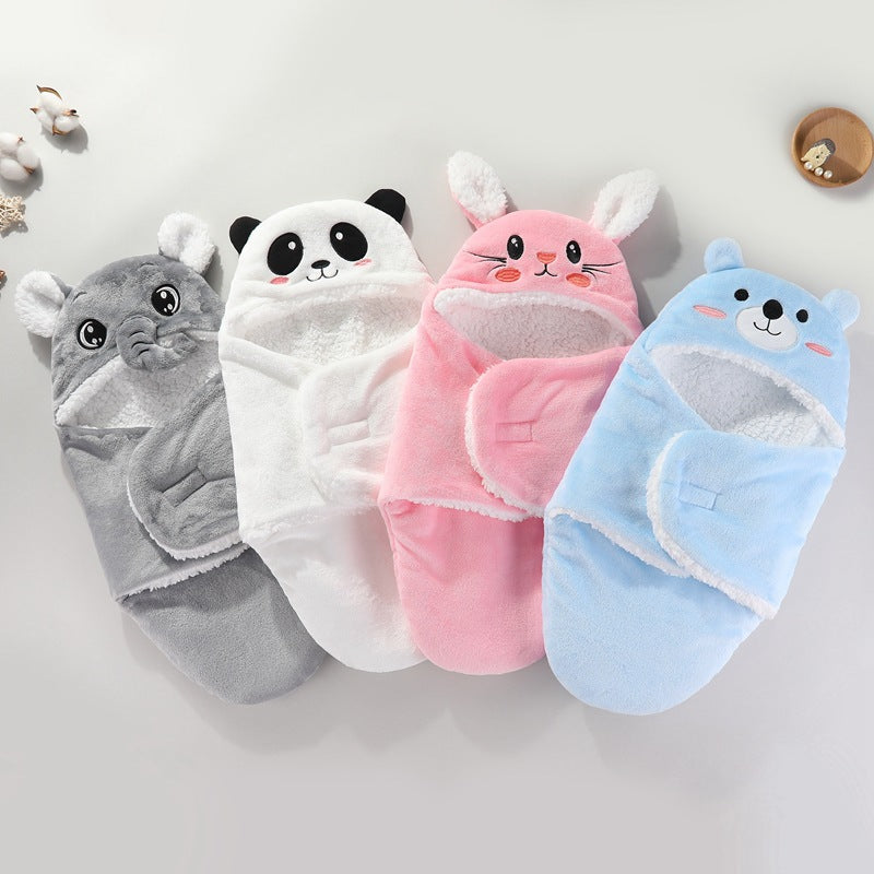 Newborn Baby Swaddle Blanket with Cartoon Design