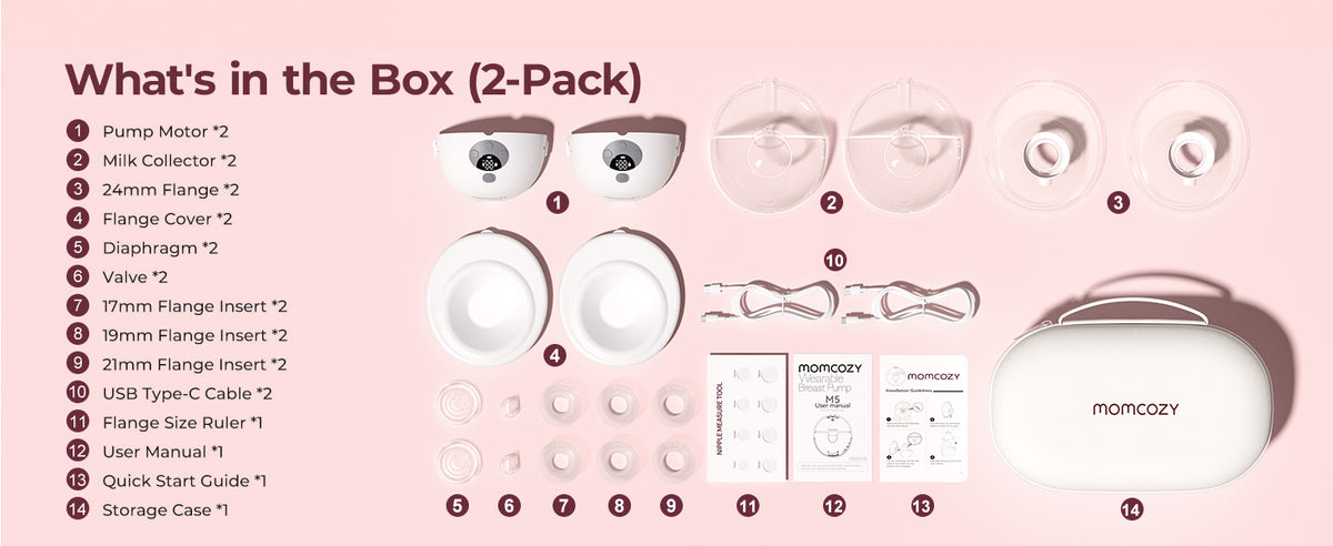 Momcozy M5™ Hands-Free App-Controlled Wearable Breast Pump (2-Pack)