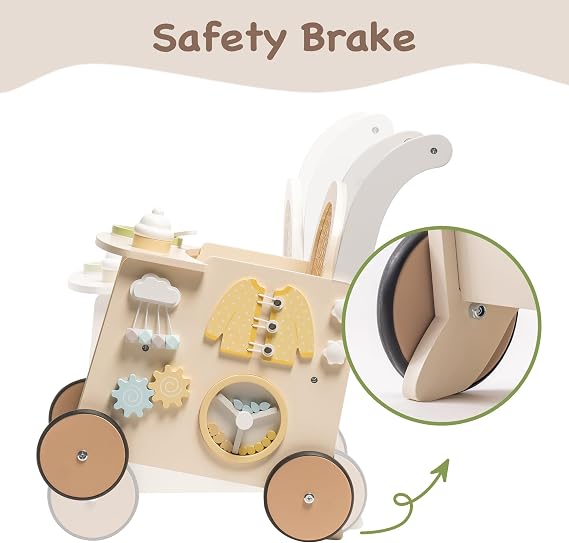 TinySteps™ Wooden Baby Walker & Activity Center