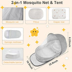 CozyNest™ Portable Travel Bassinet with Mosquito Net & Canopy