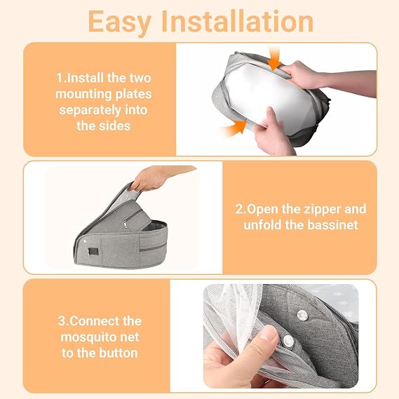 CozyNest™ Portable Travel Bassinet with Mosquito Net & Canopy