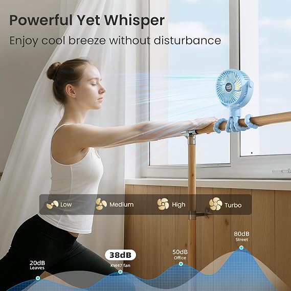 CoolBreeze™ Portable Stroller Fan with LED Display