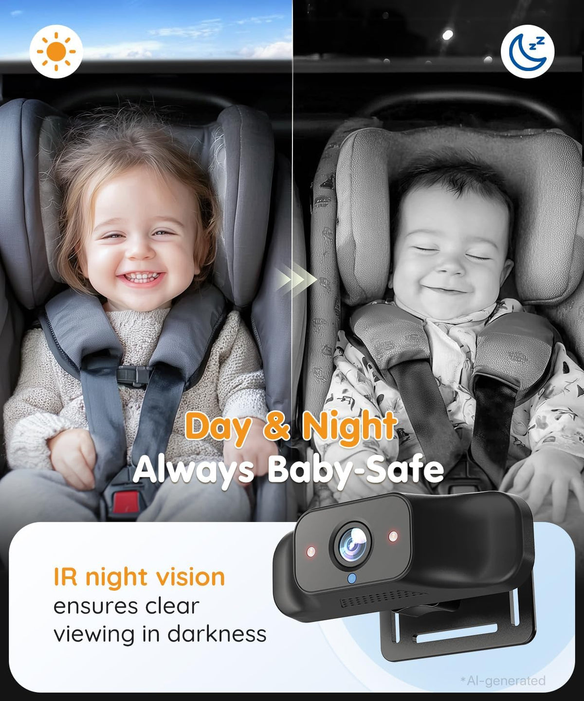 Babyvue™ HD Baby Car Camera Monitor