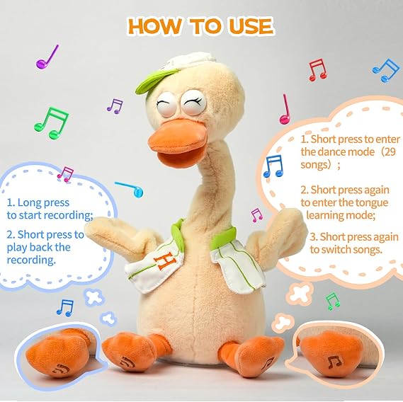 QuackyTunes™ Talking & Dancing Duck Plush Toy