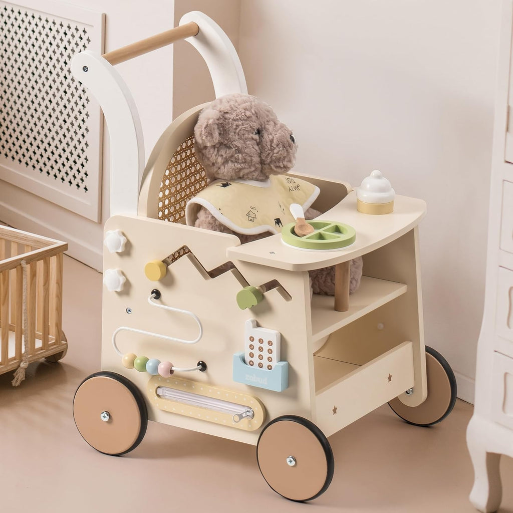 TinySteps™ Wooden Baby Walker & Activity Center