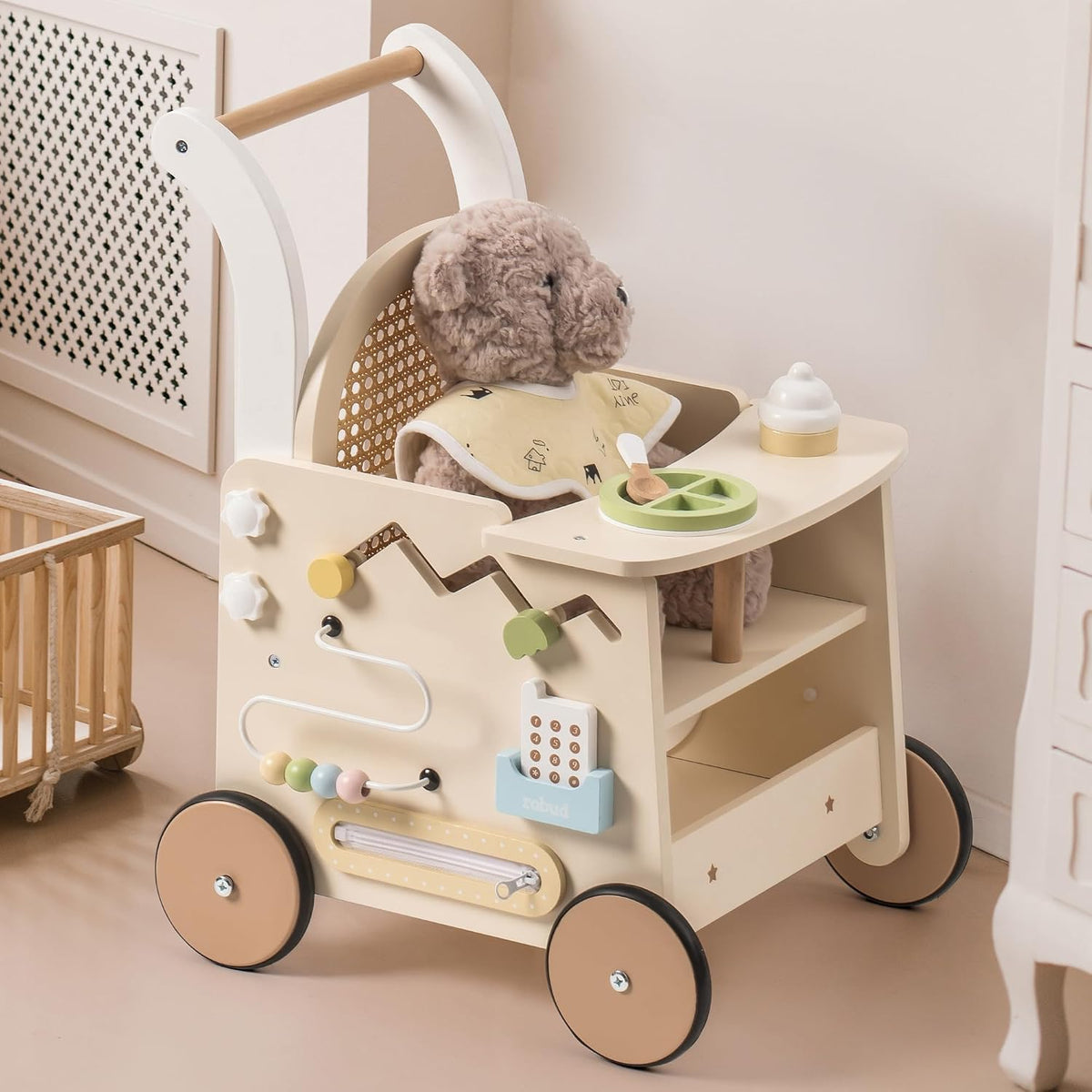 TinySteps™ Wooden Baby Walker & Activity Center