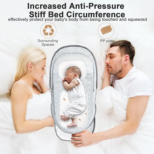 CozyNest™ Portable Travel Bassinet with Mosquito Net & Canopy