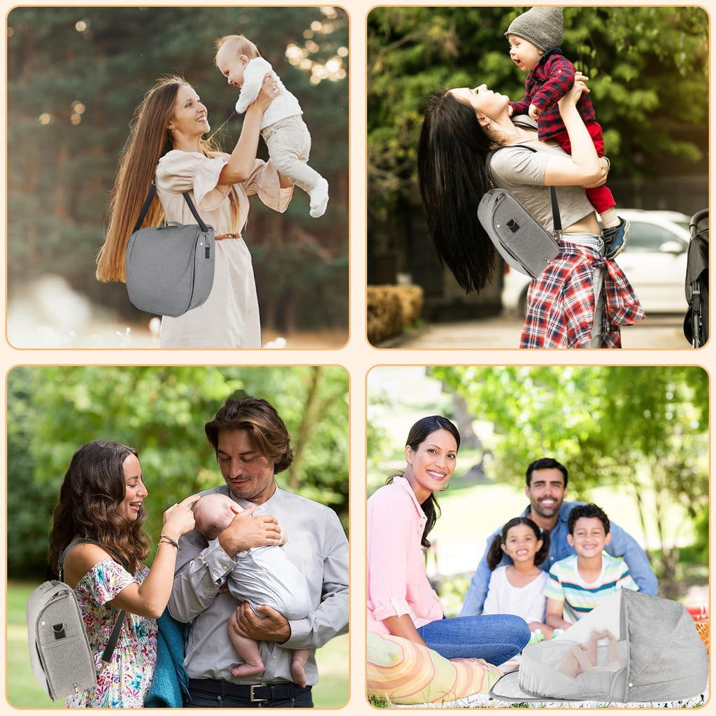 CozyNest™ Portable Travel Bassinet with Mosquito Net & Canopy