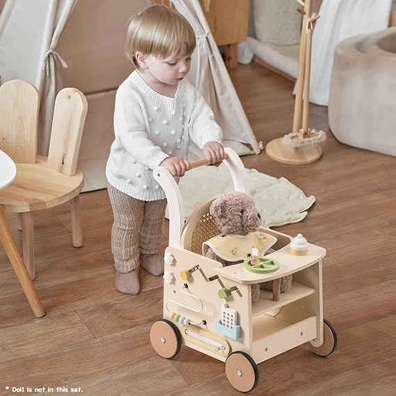 TinySteps™ Wooden Baby Walker & Activity Center