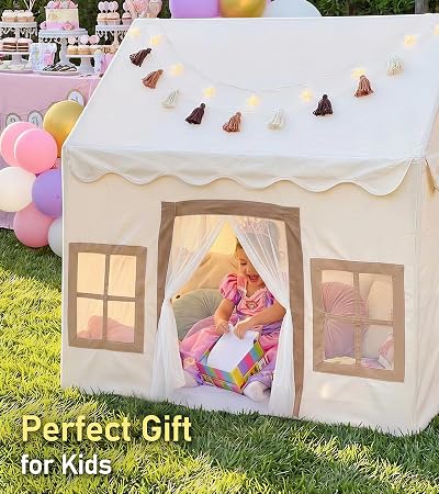 DreamCastle™ Large Kids Play Tent with Star Lights & Play Mat