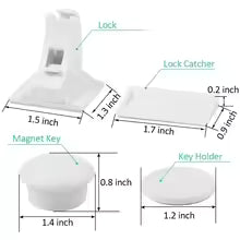 SafeLock™ Magnetic Cabinet Safety Locks (12-Pack)