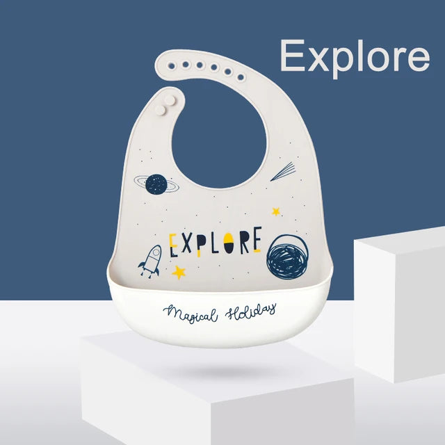 Cute Waterproof Silicone Baby Bib