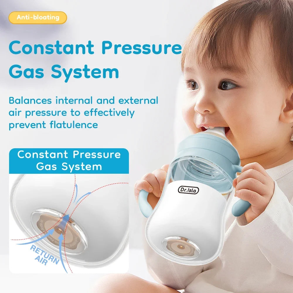 Wide-Neck Glass Baby Feeding Bottle