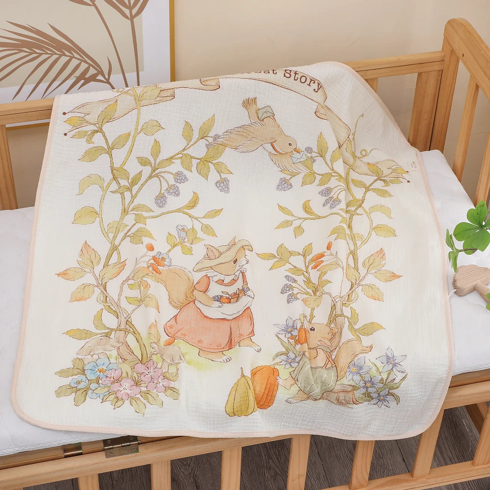 Cartoon Hooded Baby Bath Towel & Swaddle Blanket