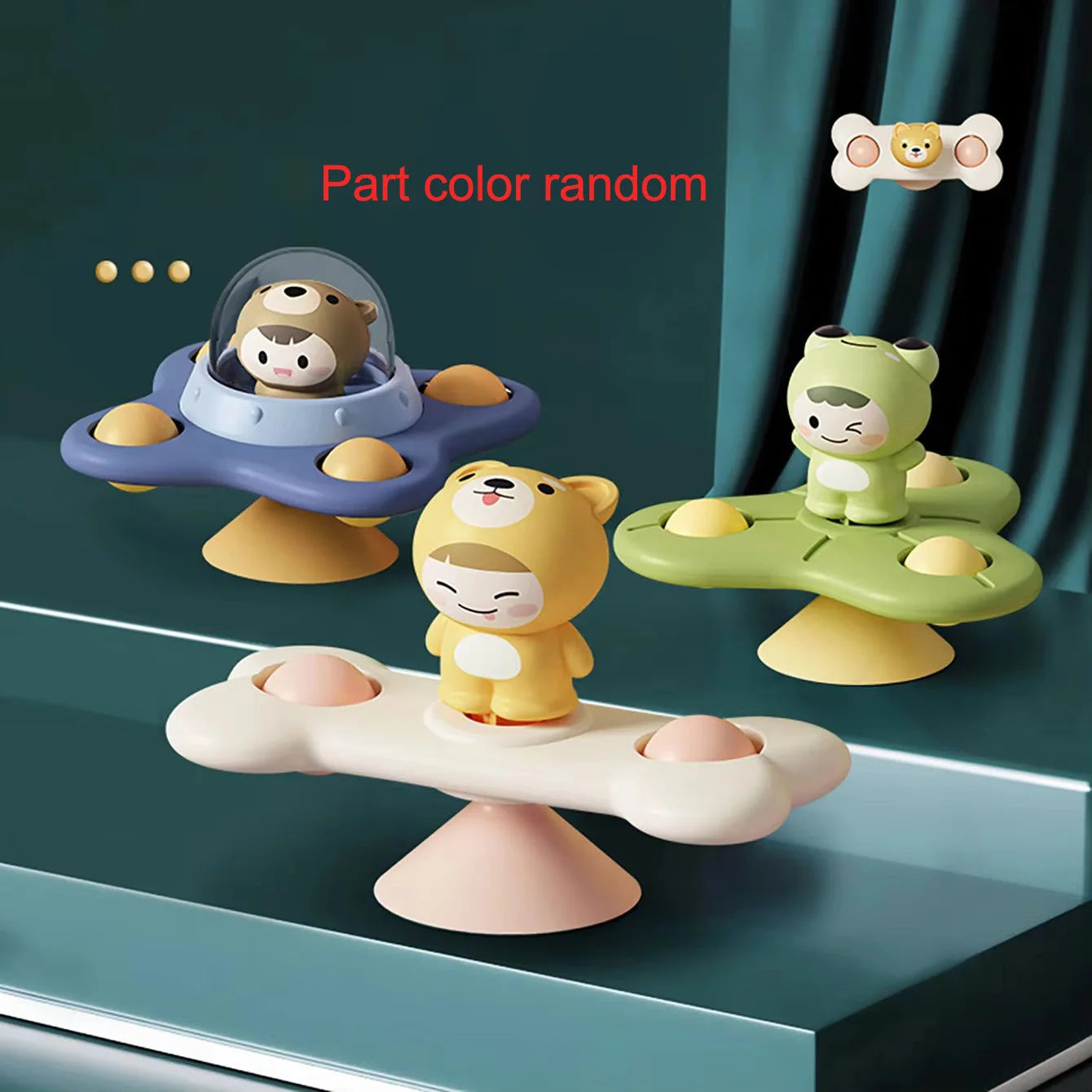 Cartoon Airplane Spinner Bath Toy - Table Stick