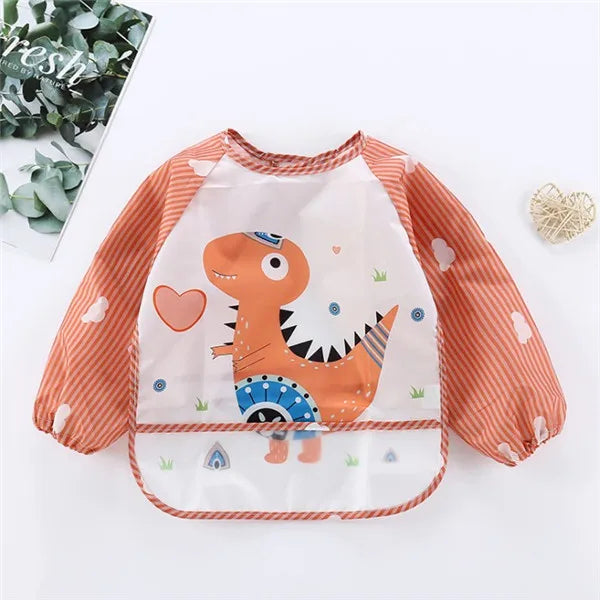 Baby Long Sleeve Waterproof Feeding Bib Apron