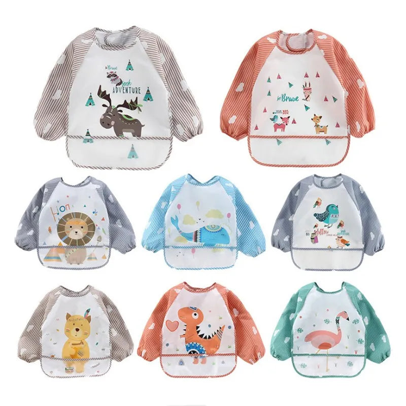 Baby Long Sleeve Waterproof Feeding Bib Apron