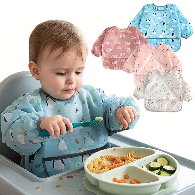 Waterproof Long Sleeve Baby Feeding Bib