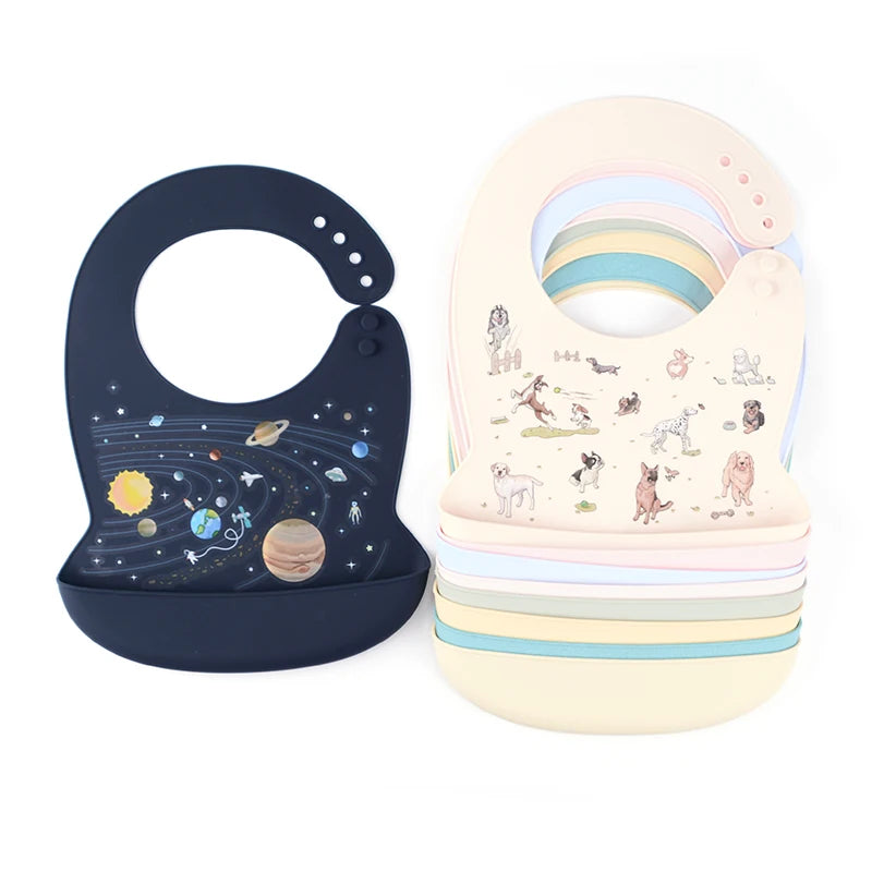 Cute Waterproof Silicone Baby Bib