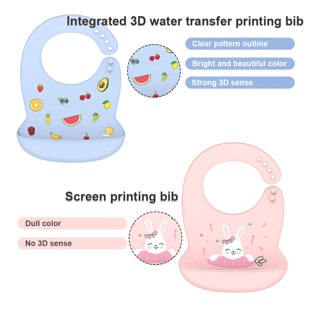 Cute Waterproof Silicone Baby Bib