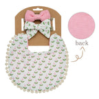 3-Piece Floral Baby Bib & Headband Set