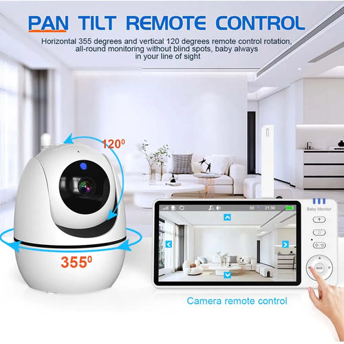 5-Inch Video Baby Monitor with PTZ Camera