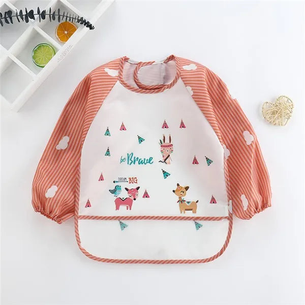 Baby Long Sleeve Waterproof Feeding Bib Apron