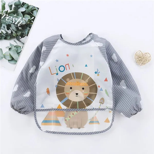 Baby Long Sleeve Waterproof Feeding Bib Apron