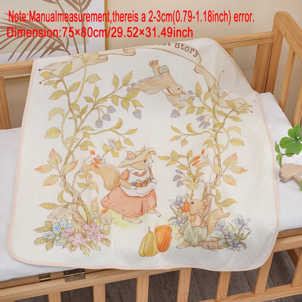 Cartoon Hooded Baby Bath Towel & Swaddle Blanket