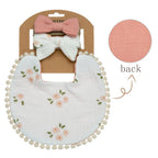3-Piece Floral Baby Bib & Headband Set