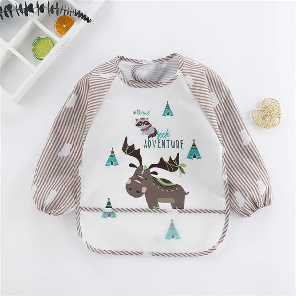 Baby Long Sleeve Waterproof Feeding Bib Apron