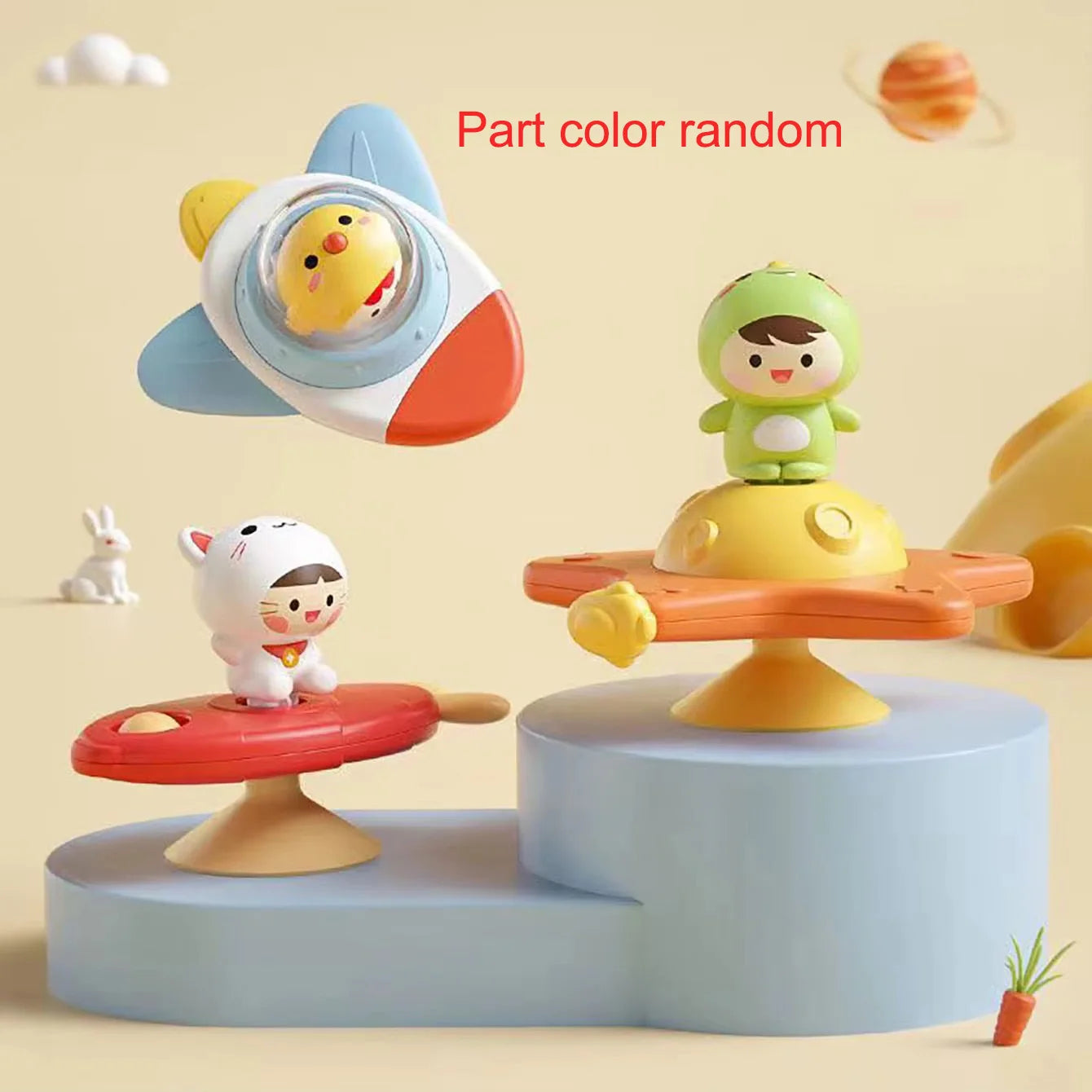 Cartoon Airplane Spinner Bath Toy - Table Stick