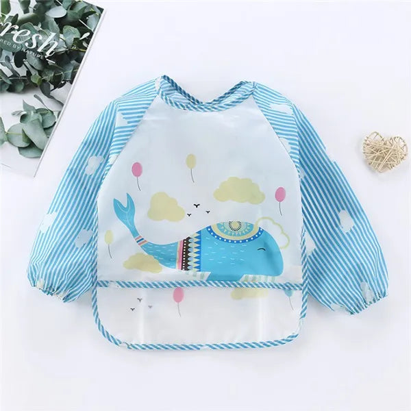 Baby Long Sleeve Waterproof Feeding Bib Apron