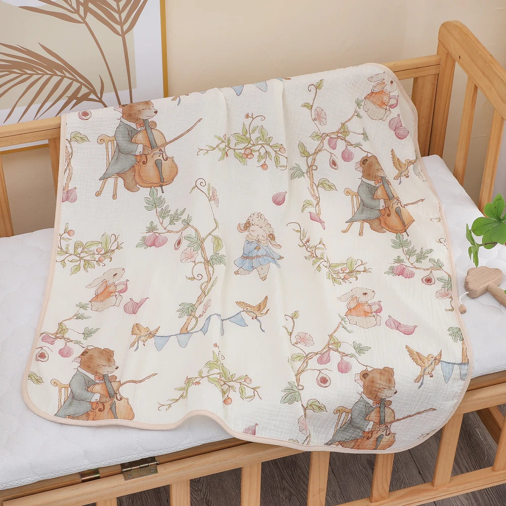 Cartoon Hooded Baby Bath Towel & Swaddle Blanket