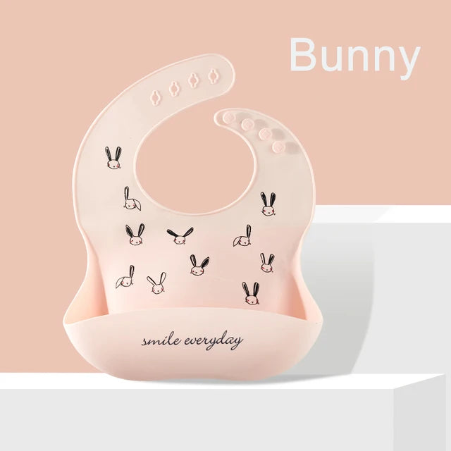 Cute Waterproof Silicone Baby Bib
