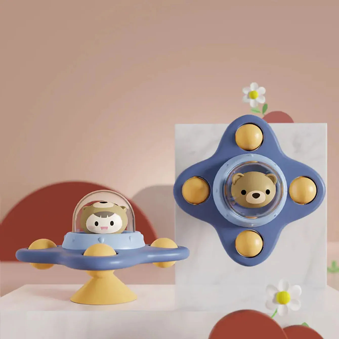 Cartoon Airplane Spinner Bath Toy - Table Stick