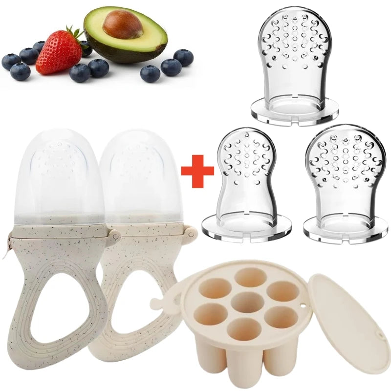 Silicone Fruit Feeder & Mini Freezer Tray Set