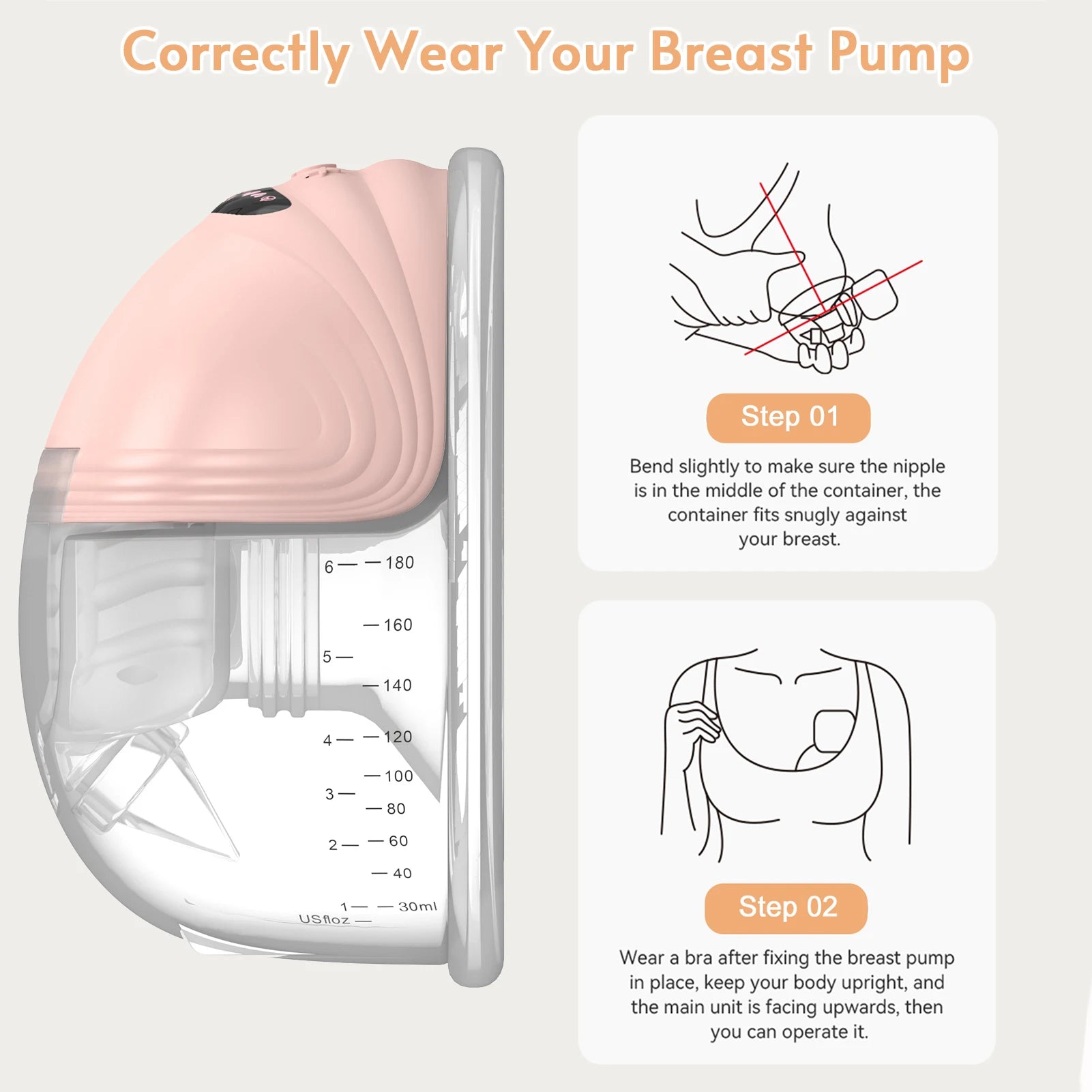 Hands-Free Wearable Electric Breast Pump