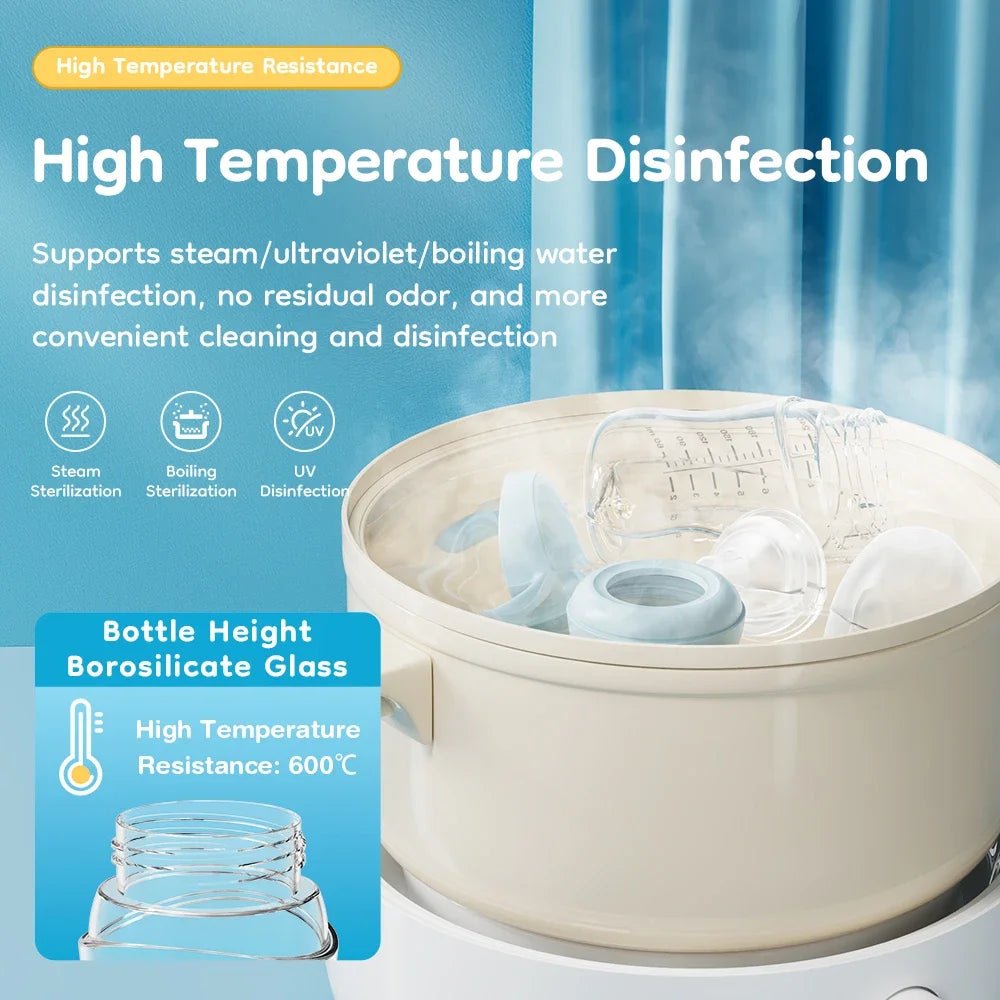 Wide-Neck Glass Baby Feeding Bottle