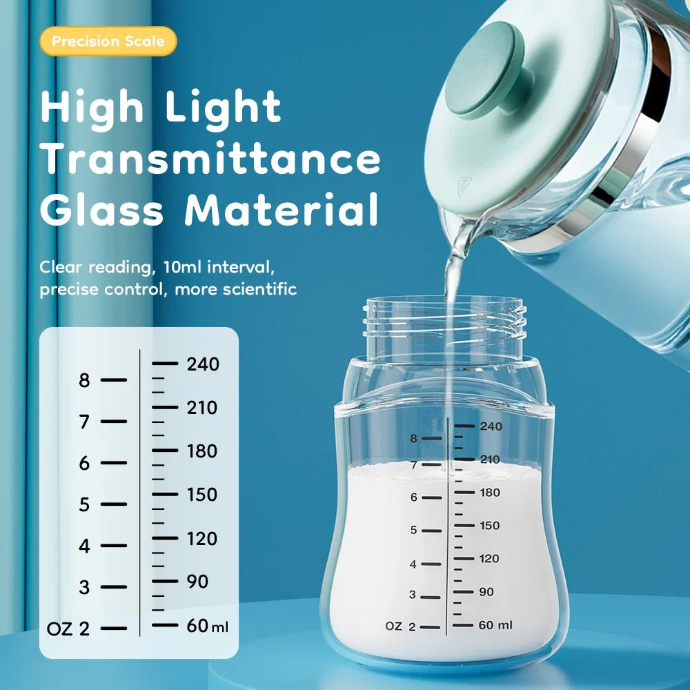 Wide-Neck Glass Baby Feeding Bottle