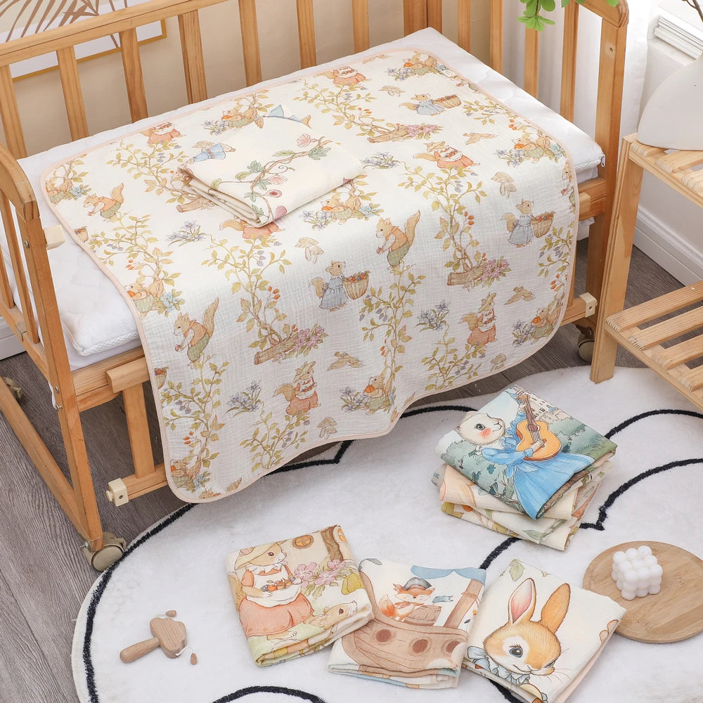 Cartoon Hooded Baby Bath Towel & Swaddle Blanket