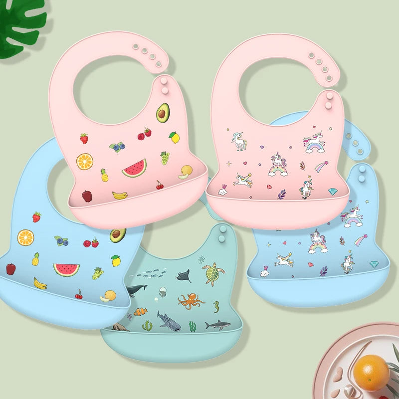 Cute Waterproof Silicone Baby Bib