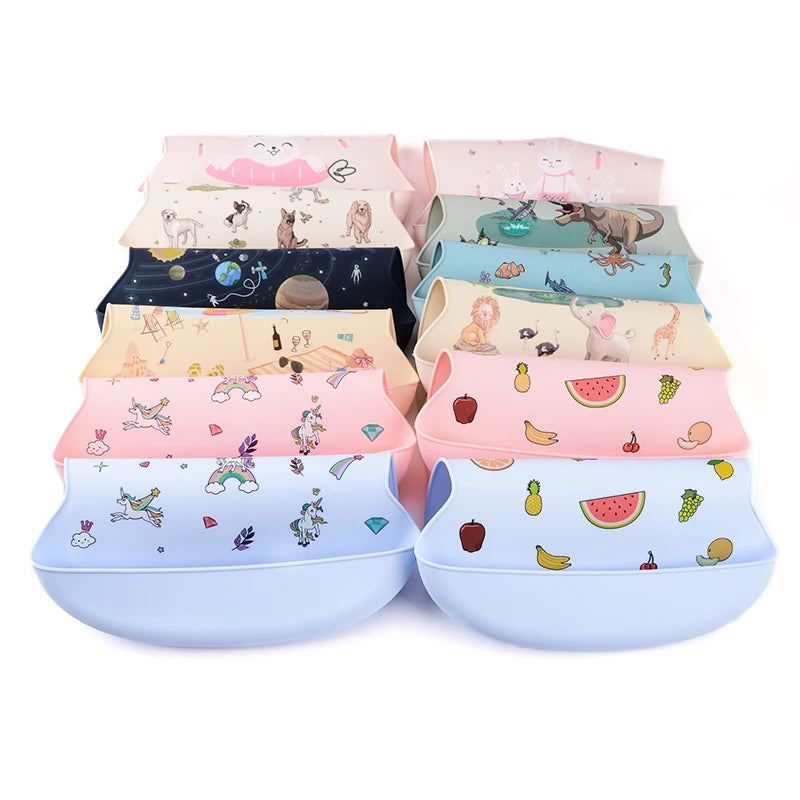 Cute Waterproof Silicone Baby Bib
