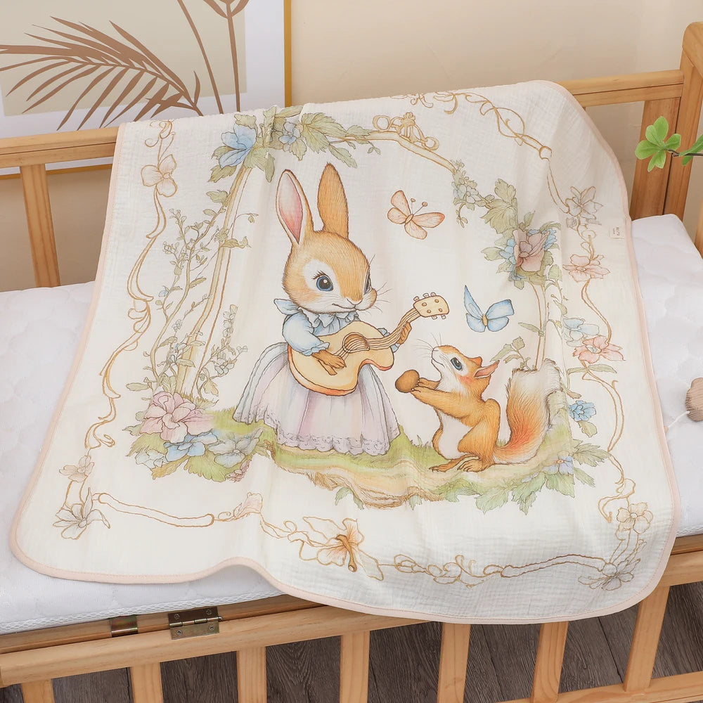Cartoon Hooded Baby Bath Towel & Swaddle Blanket