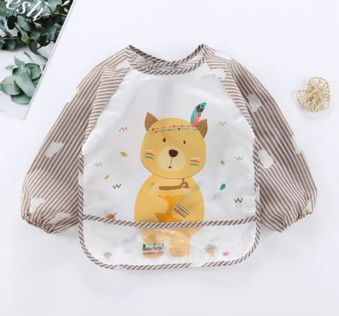 Baby Long Sleeve Waterproof Feeding Bib Apron