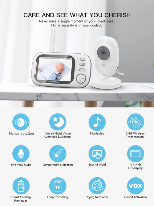 3.5" Wireless Baby Monitor with Camera
