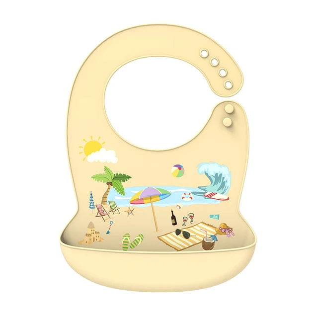 Cute Waterproof Silicone Baby Bib
