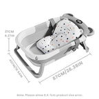 Newborn Collapsible Baby Bathtub with Thermometer & Floating Cushion